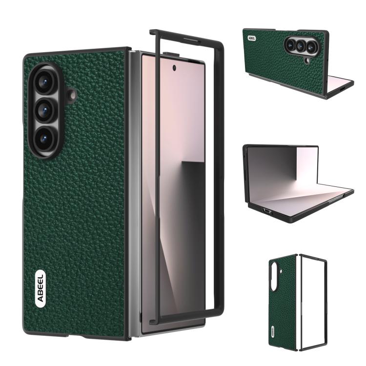Custodia per telefono ABEEL in vera pelle con texture litchi., For Galaxy Z Fold8 Ultra 5G, For Samsung Galaxy Z Fold7 5G