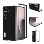 Custodia per telefono ABEEL in vera pelle con texture a croce., For Galaxy Z Fold8 Ultra 5G, For Samsung Galaxy Z Fold7 5G
