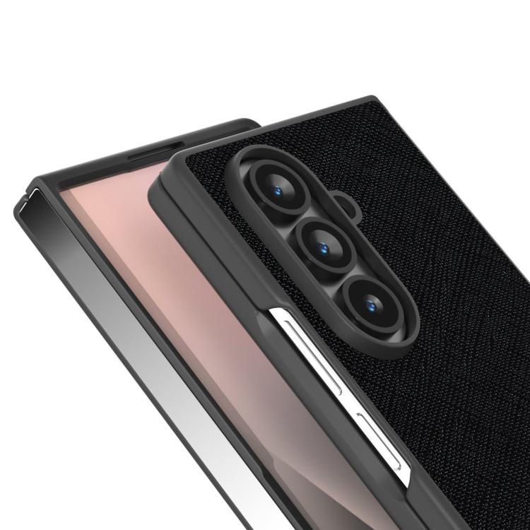 Custodia per telefono ABEEL in vera pelle con texture a croce., For Galaxy Z Fold8 Ultra 5G, For Samsung Galaxy Z Fold7 5G