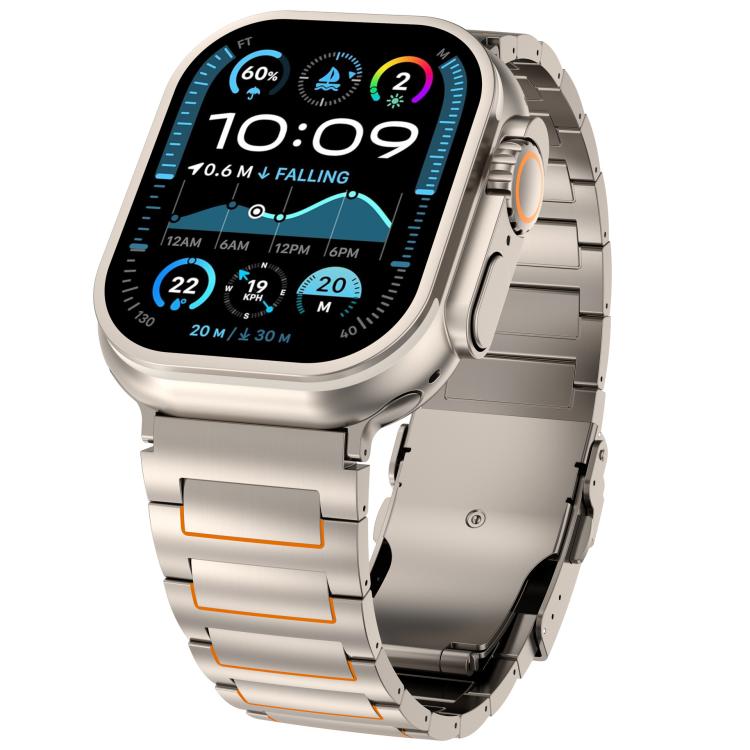 Cinturino per orologio in lega di titanio con chiusura di sicurezza a forma di I, For Apple Watch 46mm / 49mm / 45mm / 44mm, For Apple Watch 42mm / 41mm / 40mm / 38mm
