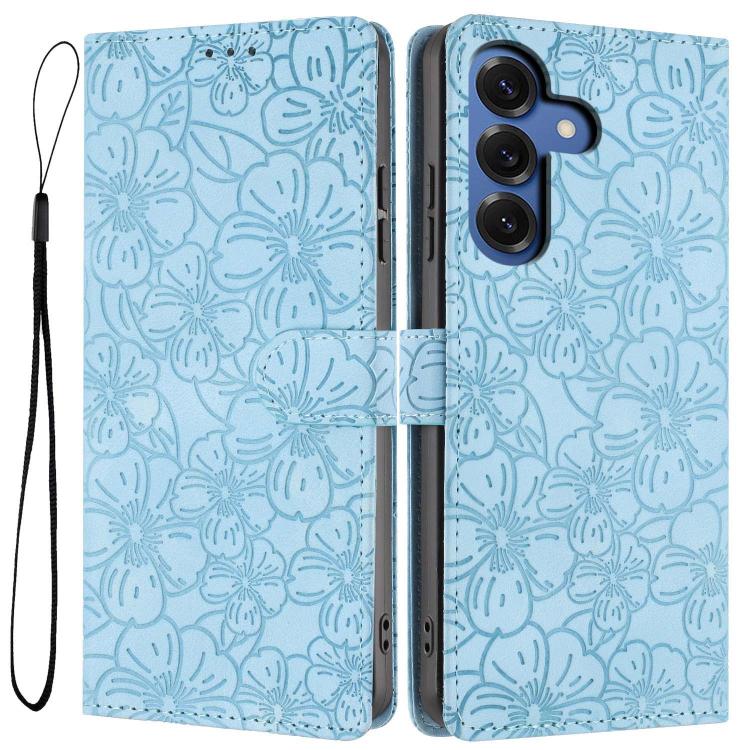 Custodia per telefono in pelle con motivo a fiori di ciliegio in rilievo, For Samsung Galaxy S26 Edge 5G, For Samsung Galaxy S26 Ultra 5G, For Samsung Galaxy S26 5G