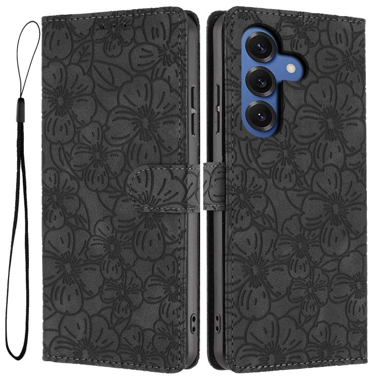 Custodia per telefono in pelle con motivo a fiori di ciliegio in rilievo, For Samsung Galaxy S26 Edge 5G, For Samsung Galaxy S26 Ultra 5G, For Samsung Galaxy S26 5G