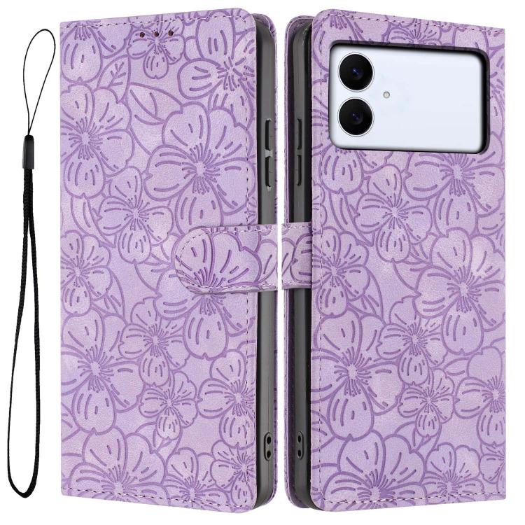 Custodia per telefono in pelle con motivo a fiori di ciliegio in rilievo, For Samsung Galaxy S26 Edge 5G, For Samsung Galaxy S26 Ultra 5G, For Samsung Galaxy S26 5G