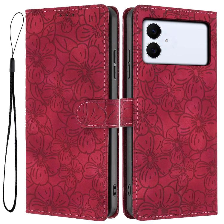 Custodia per telefono in pelle con motivo a fiori di ciliegio in rilievo, For Samsung Galaxy S26 Edge 5G, For Samsung Galaxy S26 Ultra 5G, For Samsung Galaxy S26 5G