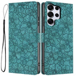 Custodia per telefono in pelle con motivo a fiori di ciliegio in rilievo, For Samsung Galaxy S26 Edge 5G, For Samsung Galaxy S26 Ultra 5G, For Samsung Galaxy S26 5G