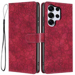 Custodia per telefono in pelle con motivo a fiori di ciliegio in rilievo, For Samsung Galaxy S26 Edge 5G, For Samsung Galaxy S26 Ultra 5G, For Samsung Galaxy S26 5G