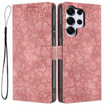 Custodia per telefono in pelle con motivo a fiori di ciliegio in rilievo, For Samsung Galaxy S26 Edge 5G, For Samsung Galaxy S26 Ultra 5G, For Samsung Galaxy S26 5G