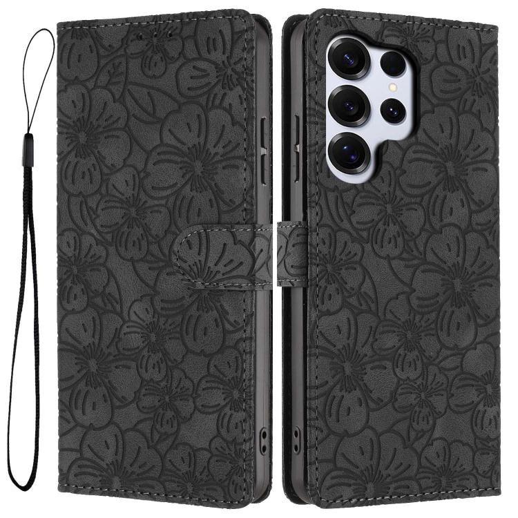 Custodia per telefono in pelle con motivo a fiori di ciliegio in rilievo, For Samsung Galaxy S26 Edge 5G, For Samsung Galaxy S26 Ultra 5G, For Samsung Galaxy S26 5G