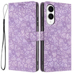Custodia per telefono in pelle con motivo a fiori di ciliegio in rilievo, For Samsung Galaxy S25 FE 5G, For Samsung Galaxy S25 Edge 5G, For Samsung Galaxy S25 5G