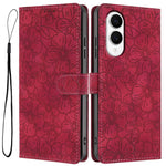 Custodia per telefono in pelle con motivo a fiori di ciliegio in rilievo, For Samsung Galaxy S25 FE 5G, For Samsung Galaxy S25 Edge 5G, For Samsung Galaxy S25 5G