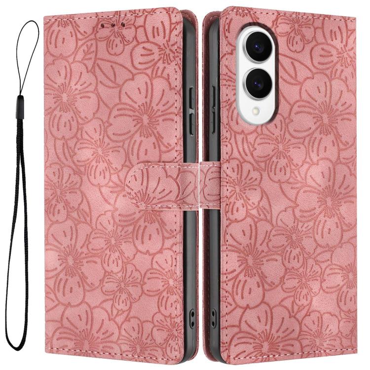 Custodia per telefono in pelle con motivo a fiori di ciliegio in rilievo, For Samsung Galaxy S25 FE 5G, For Samsung Galaxy S25 Edge 5G, For Samsung Galaxy S25 5G