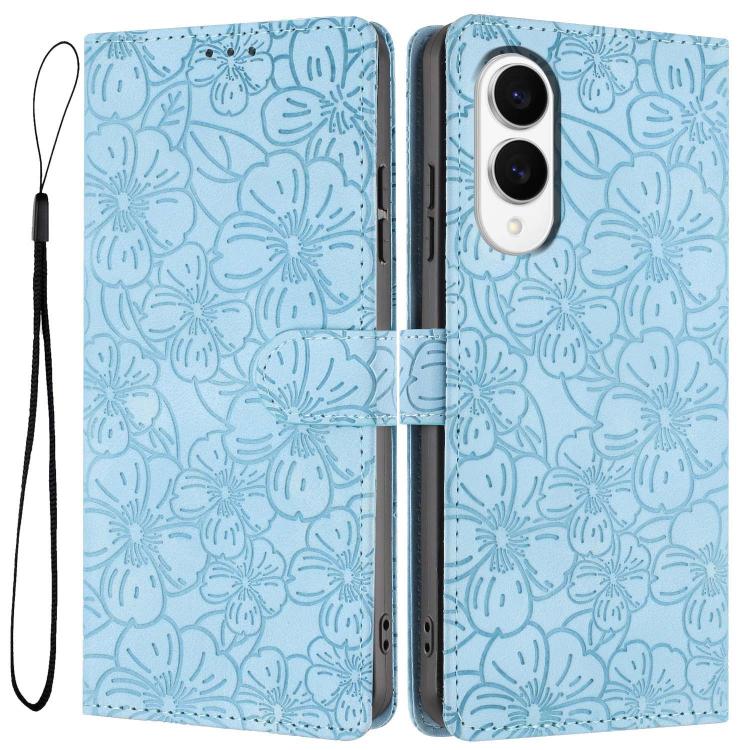 Custodia per telefono in pelle con motivo a fiori di ciliegio in rilievo, For Samsung Galaxy S25 FE 5G, For Samsung Galaxy S25 Edge 5G, For Samsung Galaxy S25 5G