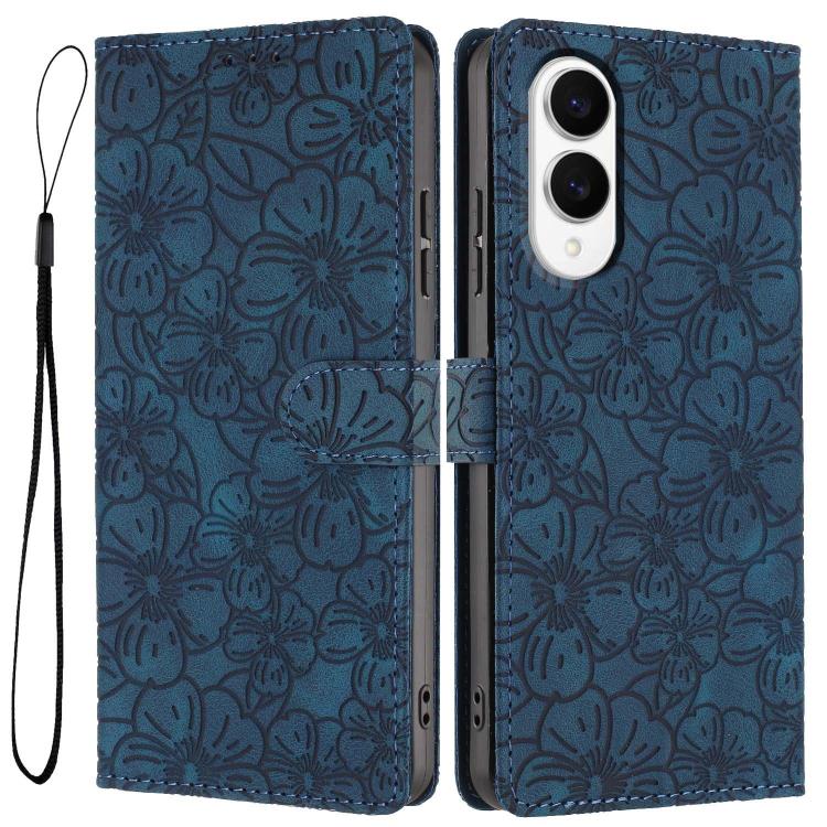 Custodia per telefono in pelle con motivo a fiori di ciliegio in rilievo, For Samsung Galaxy S25 FE 5G, For Samsung Galaxy S25 Edge 5G, For Samsung Galaxy S25 5G