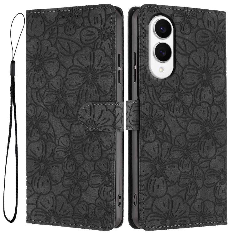 Custodia per telefono in pelle con motivo a fiori di ciliegio in rilievo, For Samsung Galaxy S25 FE 5G, For Samsung Galaxy S25 Edge 5G, For Samsung Galaxy S25 5G