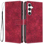 Custodia per telefono in pelle con motivo a fiori di ciliegio in rilievo, For Samsung Galaxy S25 FE 5G, For Samsung Galaxy S25 Edge 5G, For Samsung Galaxy S25 5G
