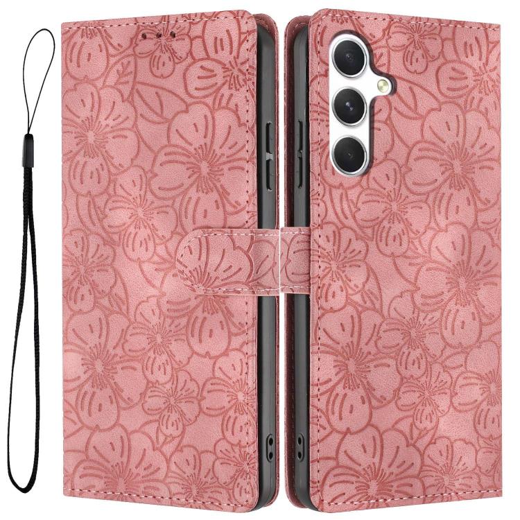 Custodia per telefono in pelle con motivo a fiori di ciliegio in rilievo, For Samsung Galaxy S25 FE 5G, For Samsung Galaxy S25 Edge 5G, For Samsung Galaxy S25 5G