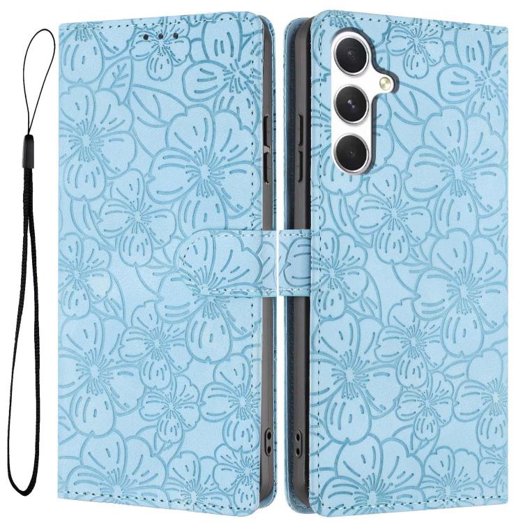 Custodia per telefono in pelle con motivo a fiori di ciliegio in rilievo, For Samsung Galaxy S25 FE 5G, For Samsung Galaxy S25 Edge 5G, For Samsung Galaxy S25 5G