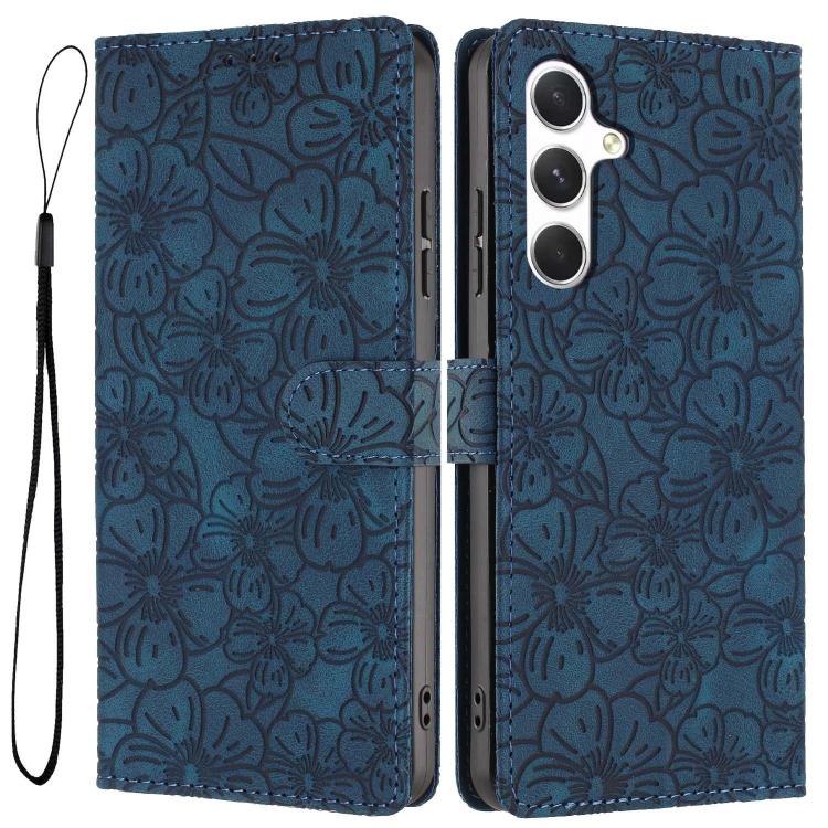 Custodia per telefono in pelle con motivo a fiori di ciliegio in rilievo, For Samsung Galaxy S25 FE 5G, For Samsung Galaxy S25 Edge 5G, For Samsung Galaxy S25 5G