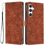 Custodia per telefono in pelle con motivo a fiori di ciliegio in rilievo, For Samsung Galaxy S25 FE 5G, For Samsung Galaxy S25 Edge 5G, For Samsung Galaxy S25 5G