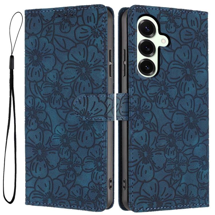 Custodia per telefono in pelle con motivo a fiori di ciliegio in rilievo, For Samsung Galaxy S25+ 5G, For Samsung Galaxy S25 Ultra 5G, For Samsung Galaxy S24 FE 5G