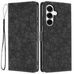 Custodia per telefono in pelle con motivo a fiori di ciliegio in rilievo, For Samsung Galaxy S25+ 5G, For Samsung Galaxy S25 Ultra 5G, For Samsung Galaxy S24 FE 5G