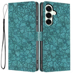 Custodia per telefono in pelle con motivo a fiori di ciliegio in rilievo, For Samsung Galaxy S25 FE 5G, For Samsung Galaxy S25 Edge 5G, For Samsung Galaxy S25 5G