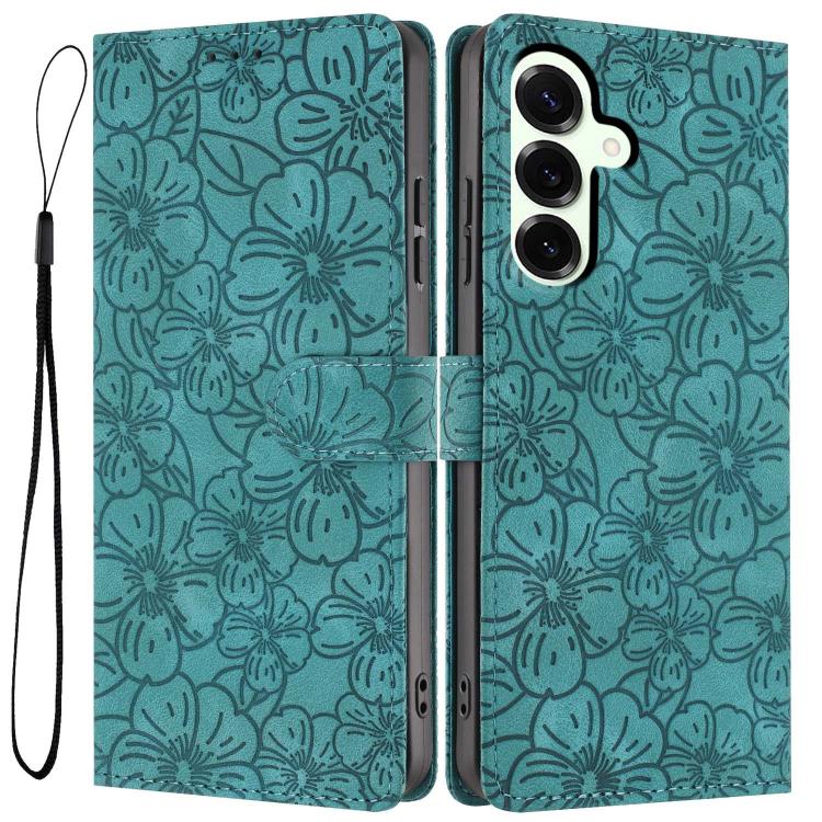 Custodia per telefono in pelle con motivo a fiori di ciliegio in rilievo, For Samsung Galaxy S25 FE 5G, For Samsung Galaxy S25 Edge 5G, For Samsung Galaxy S25 5G