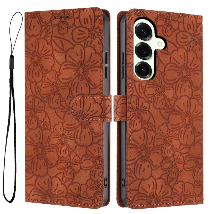 Custodia per telefono in pelle con motivo a fiori di ciliegio in rilievo, For Samsung Galaxy S25 FE 5G, For Samsung Galaxy S25 Edge 5G, For Samsung Galaxy S25 5G