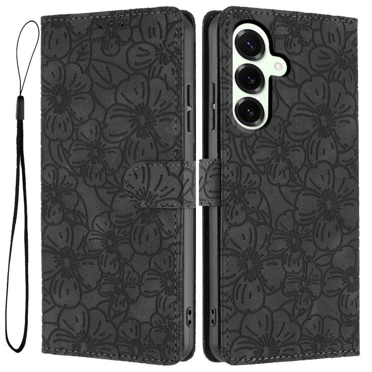 Custodia per telefono in pelle con motivo a fiori di ciliegio in rilievo, For Samsung Galaxy S25 FE 5G, For Samsung Galaxy S25 Edge 5G, For Samsung Galaxy S25 5G