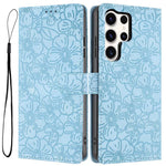Custodia per telefono in pelle con motivo a fiori di ciliegio in rilievo, For Samsung Galaxy S25+ 5G, For Samsung Galaxy S25 Ultra 5G, For Samsung Galaxy S24 FE 5G