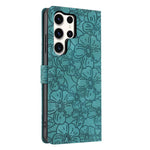 Custodia per telefono in pelle con motivo a fiori di ciliegio in rilievo, For Samsung Galaxy S24 Ultra 5G, For Samsung Galaxy S24+ 5G, For Samsung Galaxy S24 5G