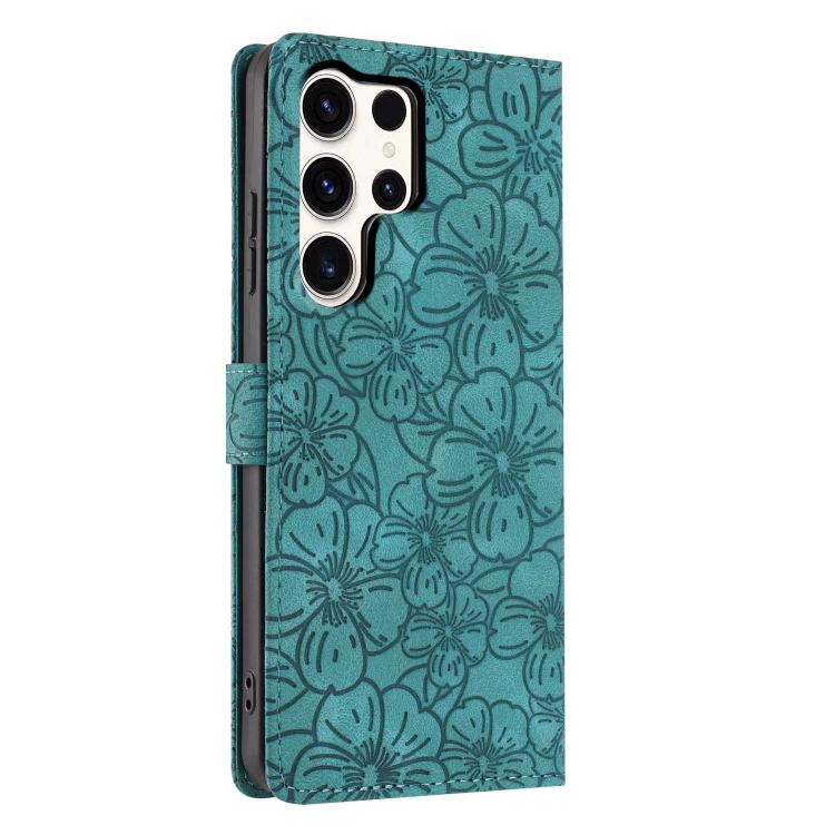 Custodia per telefono in pelle con motivo a fiori di ciliegio in rilievo, For Samsung Galaxy S24 Ultra 5G, For Samsung Galaxy S24+ 5G, For Samsung Galaxy S24 5G