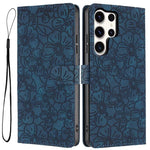 Custodia per telefono in pelle con motivo a fiori di ciliegio in rilievo, For Samsung Galaxy S24 Ultra 5G, For Samsung Galaxy S24+ 5G, For Samsung Galaxy S24 5G