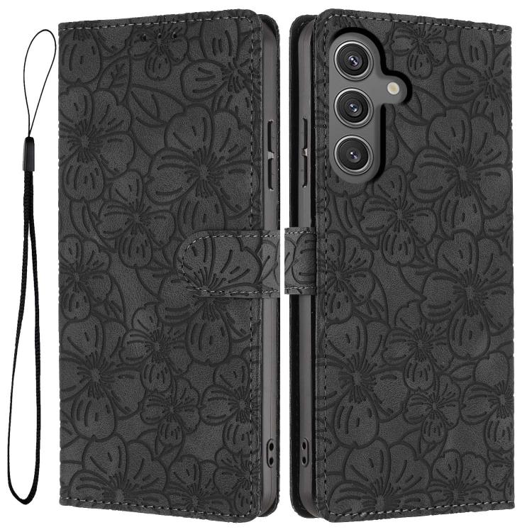 Custodia per telefono in pelle con motivo a fiori di ciliegio in rilievo, For Samsung Galaxy S24 Ultra 5G, For Samsung Galaxy S24+ 5G, For Samsung Galaxy S24 5G
