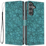 Custodia per telefono in pelle con motivo a fiori di ciliegio in rilievo, For Samsung Galaxy S25+ 5G, For Samsung Galaxy S25 Ultra 5G, For Samsung Galaxy S24 FE 5G