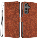 Custodia per telefono in pelle con motivo a fiori di ciliegio in rilievo, For Samsung Galaxy S25+ 5G, For Samsung Galaxy S25 Ultra 5G, For Samsung Galaxy S24 FE 5G