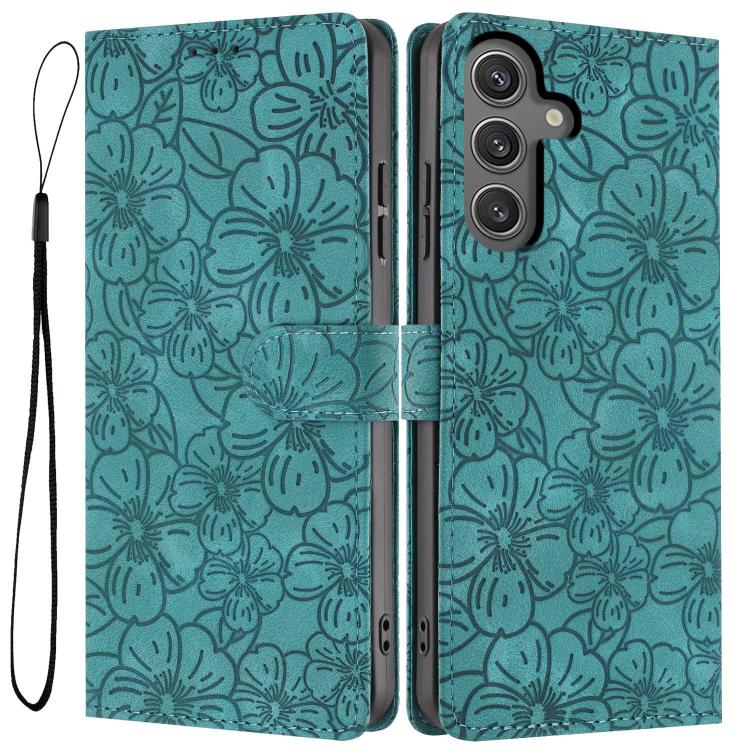 Custodia per telefono in pelle con motivo a fiori di ciliegio in rilievo, For Samsung Galaxy S23 FE 5G, For Samsung Galaxy S23 Ultra 5G, For Samsung Galaxy S23+ 5G