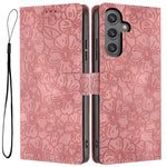 Custodia per telefono in pelle con motivo a fiori di ciliegio in rilievo, For Samsung Galaxy S23 FE 5G, For Samsung Galaxy S23 Ultra 5G, For Samsung Galaxy S23+ 5G