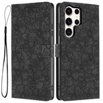 Custodia per telefono in pelle con motivo a fiori di ciliegio in rilievo, For Samsung Galaxy S23 FE 5G, For Samsung Galaxy S23 Ultra 5G, For Samsung Galaxy S23+ 5G