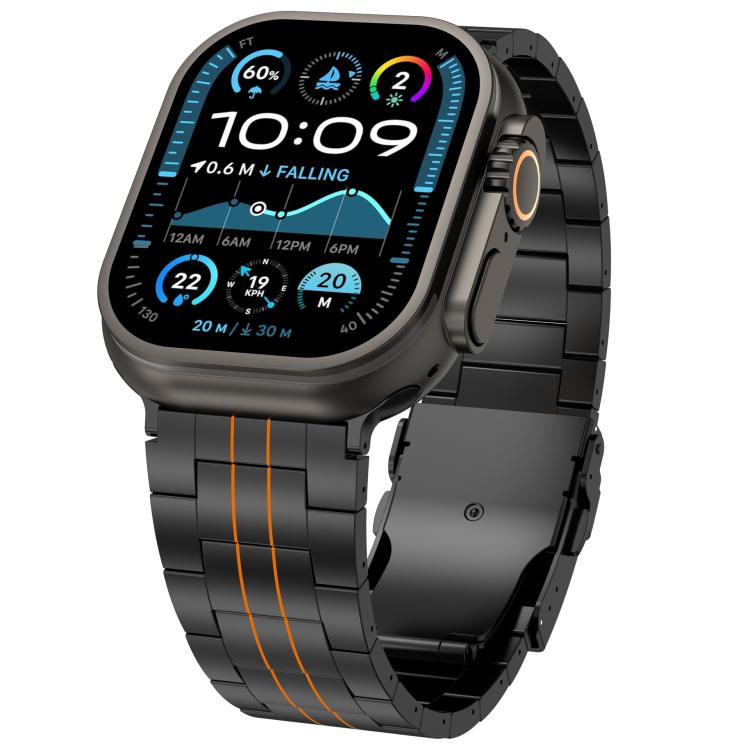 Cinturino per orologio in lega di titanio con chiusura di sicurezza a tre sfere, For Apple Watch 46mm / 49mm / 45mm / 44mm, For Apple Watch 42mm / 41mm / 40mm / 38mm