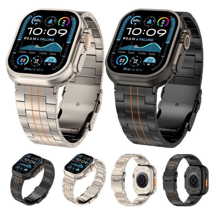 Cinturino per orologio in lega di titanio con chiusura di sicurezza a tre sfere, For Apple Watch 46mm / 49mm / 45mm / 44mm, For Apple Watch 42mm / 41mm / 40mm / 38mm