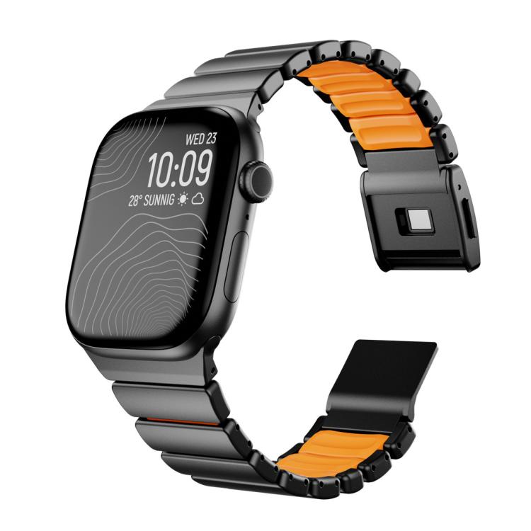 Cinturino per orologio in acciaio inossidabile con fibbia magnetica Norman integrata a una sola perlina, For Apple Watch 46mm / 49mm / 45mm / 44mm