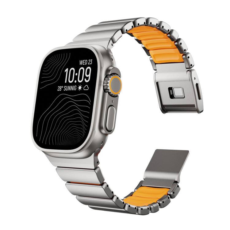 Cinturino per orologio in acciaio inossidabile con fibbia magnetica Norman integrata a una sola perlina, For Apple Watch 46mm / 49mm / 45mm / 44mm