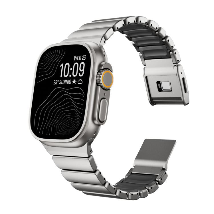 Cinturino per orologio in acciaio inossidabile con fibbia magnetica Norman integrata a una sola perlina, For Apple Watch 46mm / 49mm / 45mm / 44mm