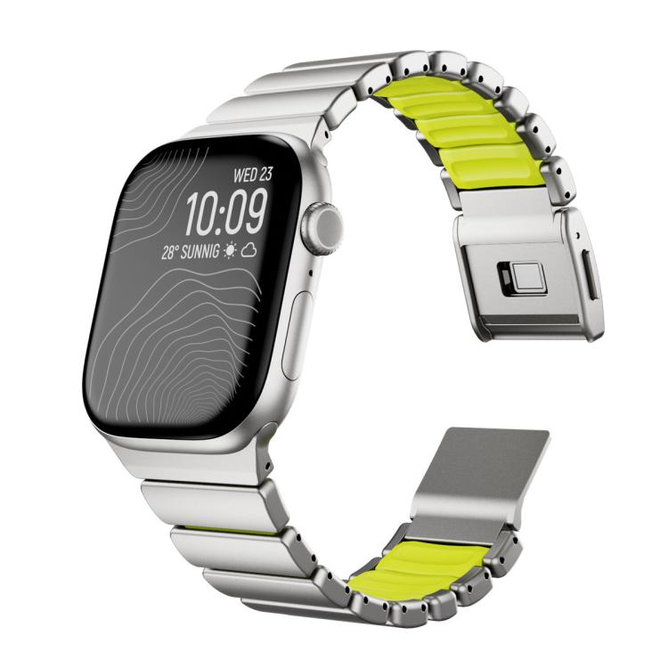 Cinturino per orologio in acciaio inossidabile con fibbia magnetica Norman integrata a una sola perlina, For Apple Watch 46mm / 49mm / 45mm / 44mm