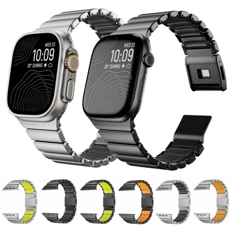 Cinturino per orologio in acciaio inossidabile con fibbia magnetica Norman integrata a una sola perlina, For Apple Watch 46mm / 49mm / 45mm / 44mm