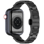 Cinturino per orologio in lega di titanio con fibbia a farfalla a tre perline, vestibilità aderente., For Apple Watch 46mm / 49mm / 45mm / 44mm, For Apple Watch 42mm / 41mm / 40mm / 38mm