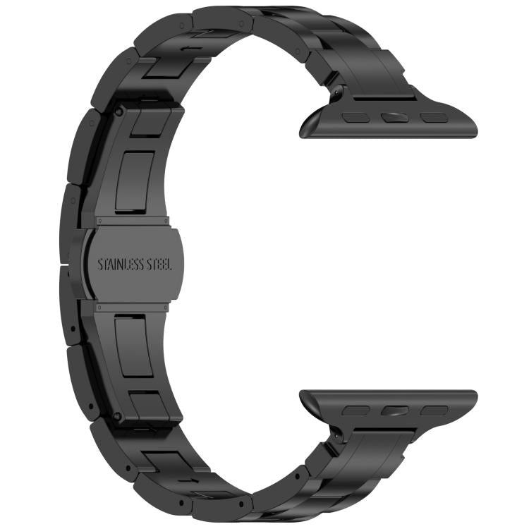 Cinturino per orologio in lega di titanio con fibbia a farfalla a tre perline, vestibilità aderente., For Apple Watch 46mm / 49mm / 45mm / 44mm, For Apple Watch 42mm / 41mm / 40mm / 38mm