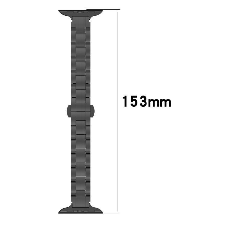 Cinturino per orologio in lega di titanio con fibbia a farfalla a tre perline, vestibilità aderente., For Apple Watch 46mm / 49mm / 45mm / 44mm, For Apple Watch 42mm / 41mm / 40mm / 38mm