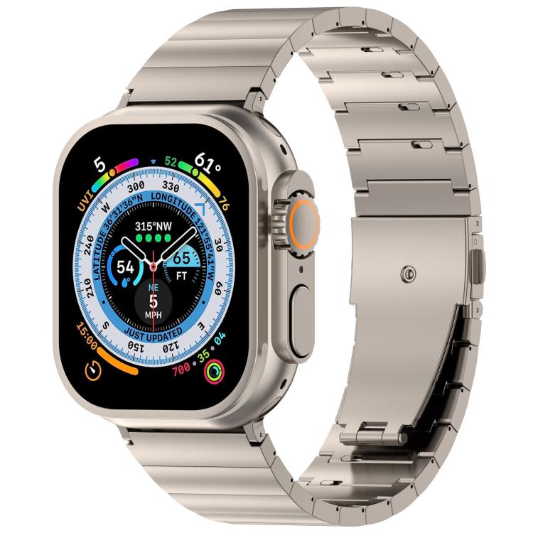 Cinturino per orologio in lega di titanio con fibbia piatta a sgancio rapido a una sola perlina, For Apple Watch 46mm / 49mm / 45mm / 44mm, For Apple Watch 42mm / 41mm / 40mm / 38mm